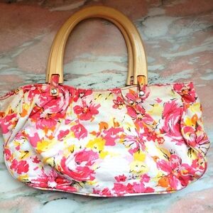 Vintage 90s Y2K barbiecore girly floral handbag handle top bag pink flowers